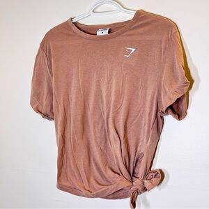 Gymshark | Peach Mauve Neutral tone Short Sleeve Work out tee size M